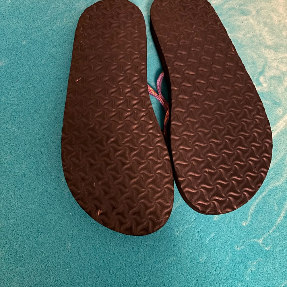 Teva Black Sandals with Purple and Pink Braided Straps - Picture 3 of 3